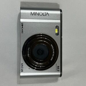 Minolta MND20 Digital Camera Silver 44MP 2K HD Compact Digicam